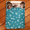 Bone Dry Dog Drying Towel Teal Bones, Paws, and Hearts